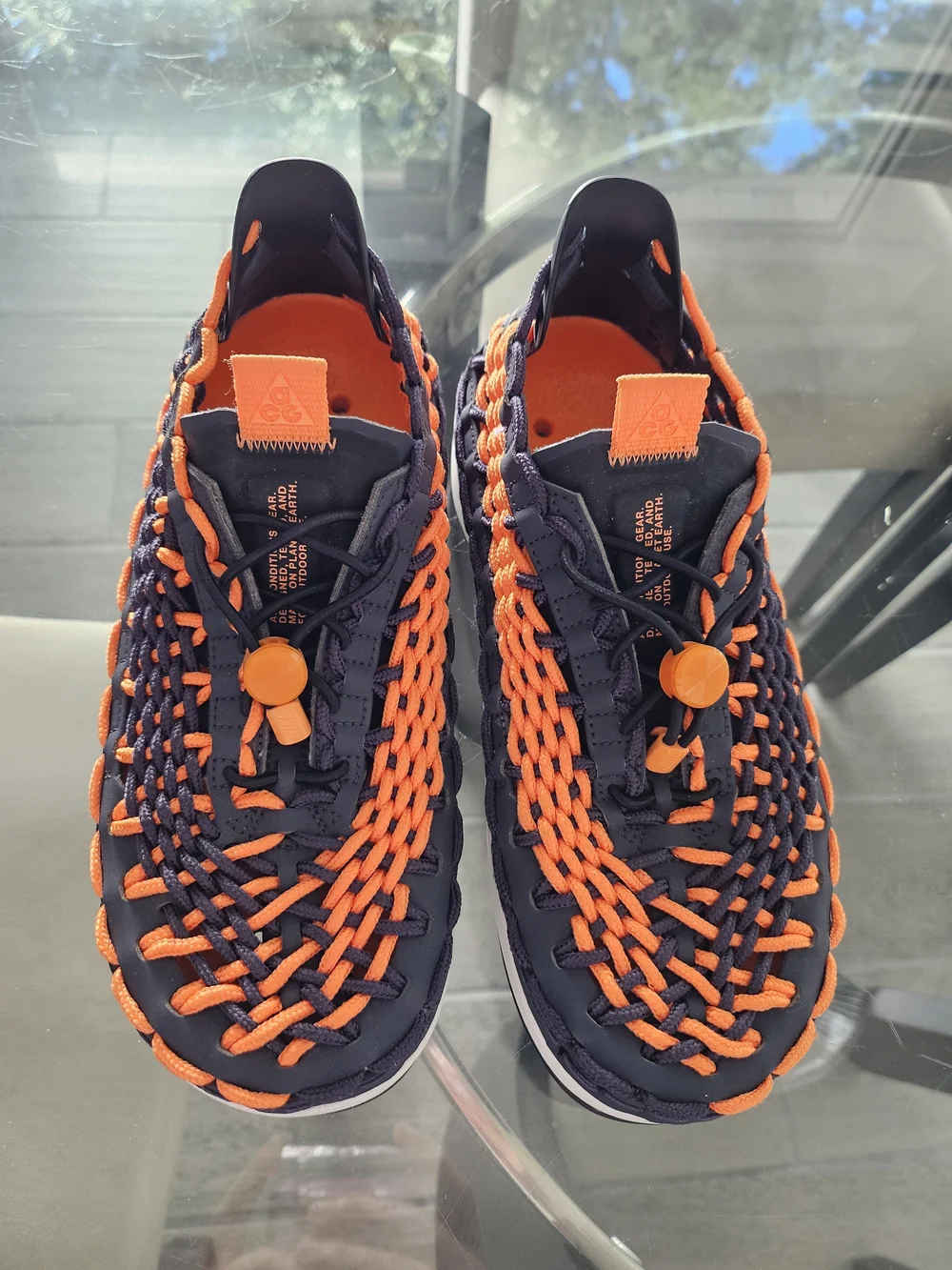 Nike ACG Kid's Black & Orange Woven Trail Shoes
